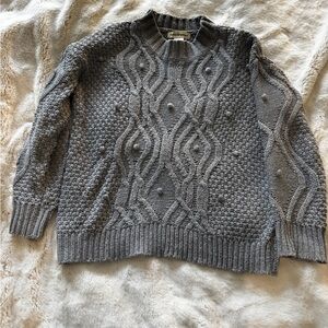 Cotton Emporium Textured Gray Sweater